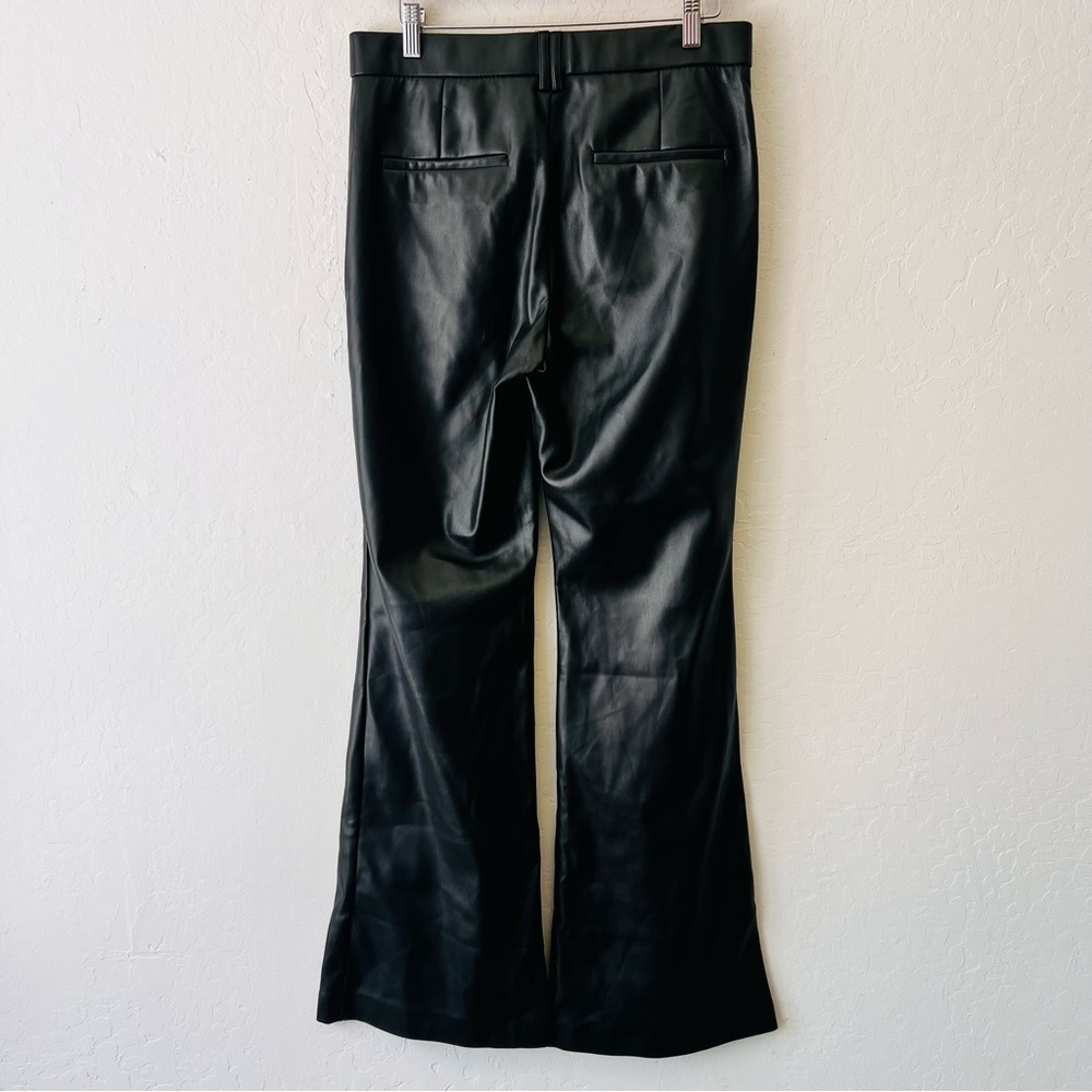 Sold Zara Vegan Leather Boot Cut Pants Large - Picture 6 of 9